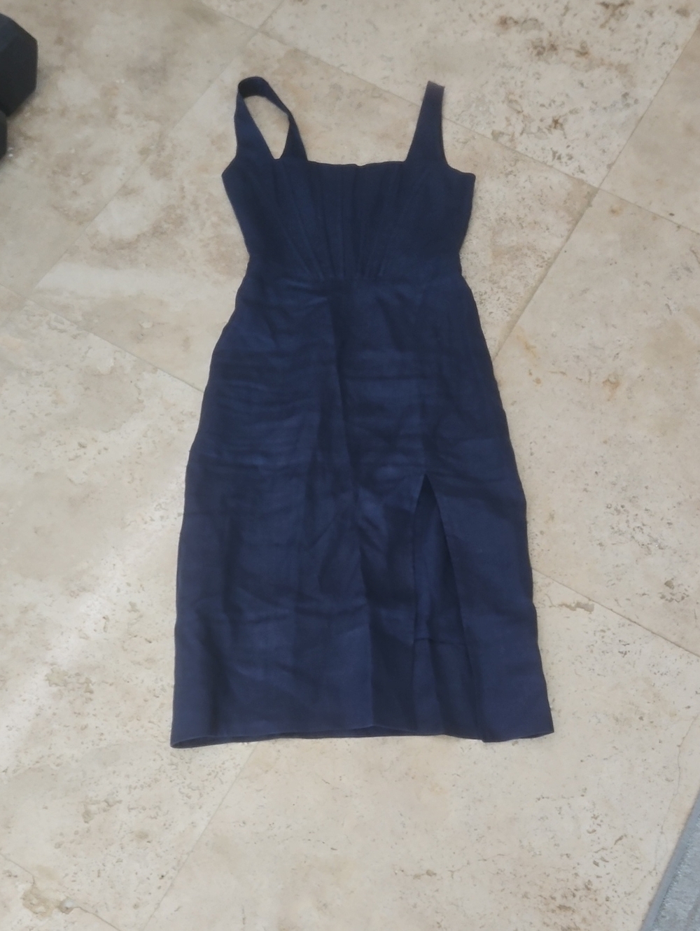 Staud Navy Blue Zipper Up Dress